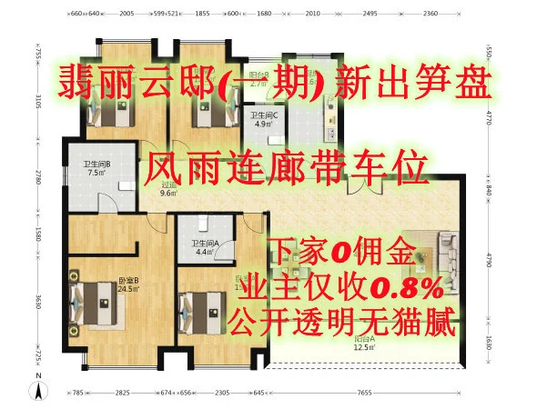 新上，东外滩品质大平层！带车位。0佣金