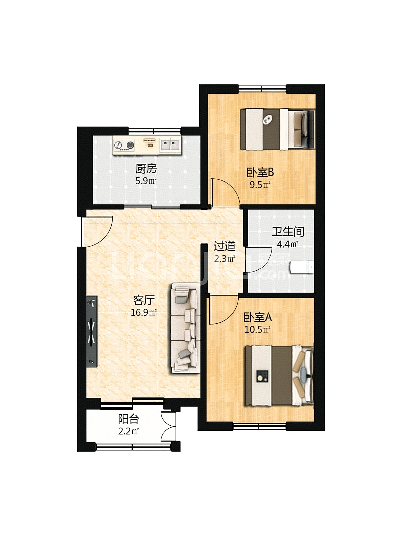 北三环太阳宫︱85平南北明厅+2019年次新房