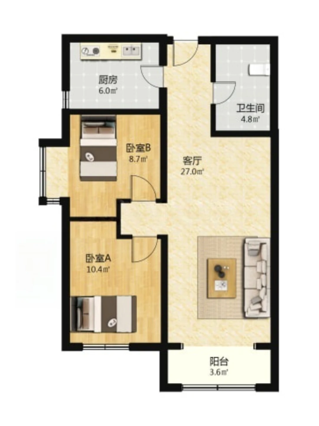 北五环公园悦府｜20年次新房🏡87㎡急售