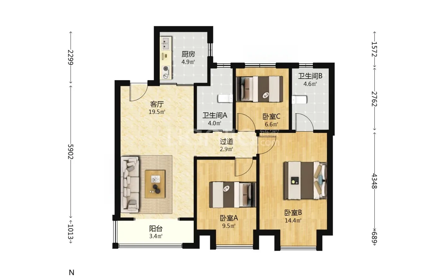 河西三片 | 精装次新房|104平250万