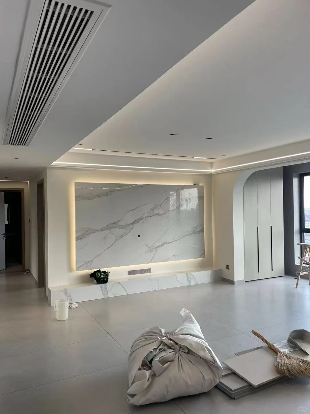 新房无缝墙布完工实拍✨