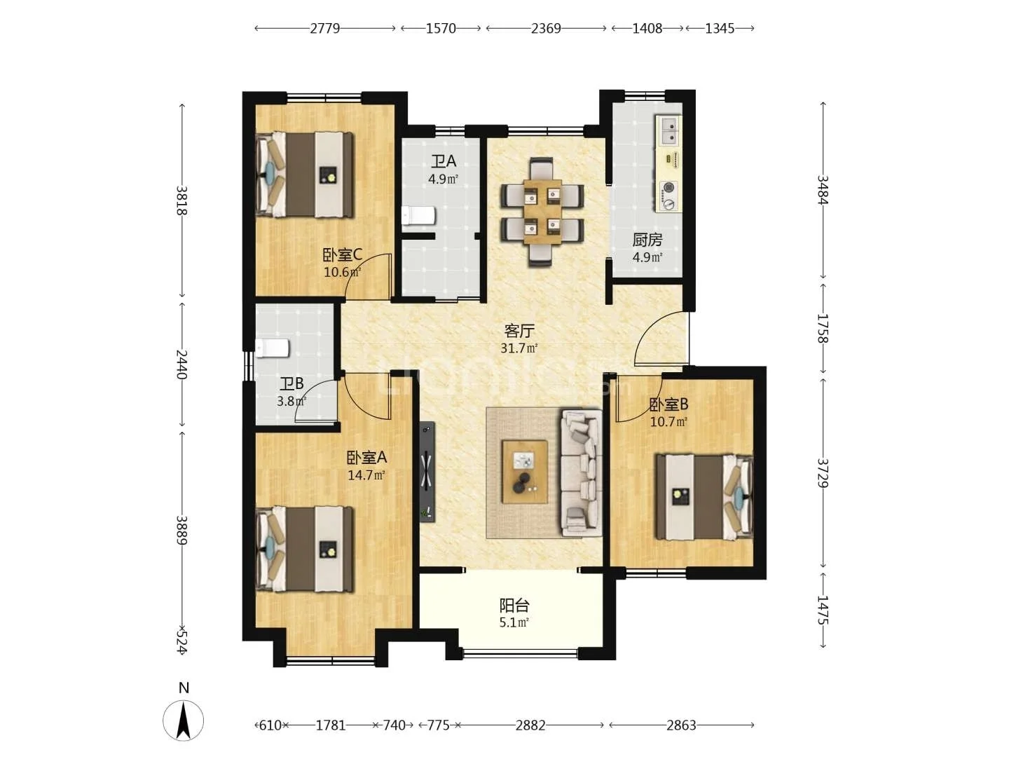石家庄王炸房源🔥三室还带车位70拿下👊