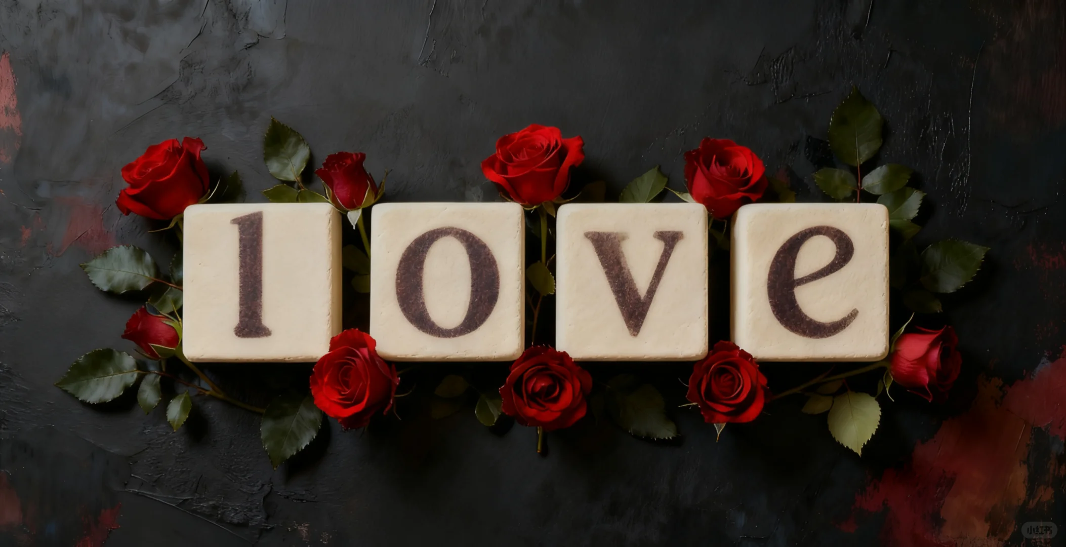 电脑壁纸：love深色背景