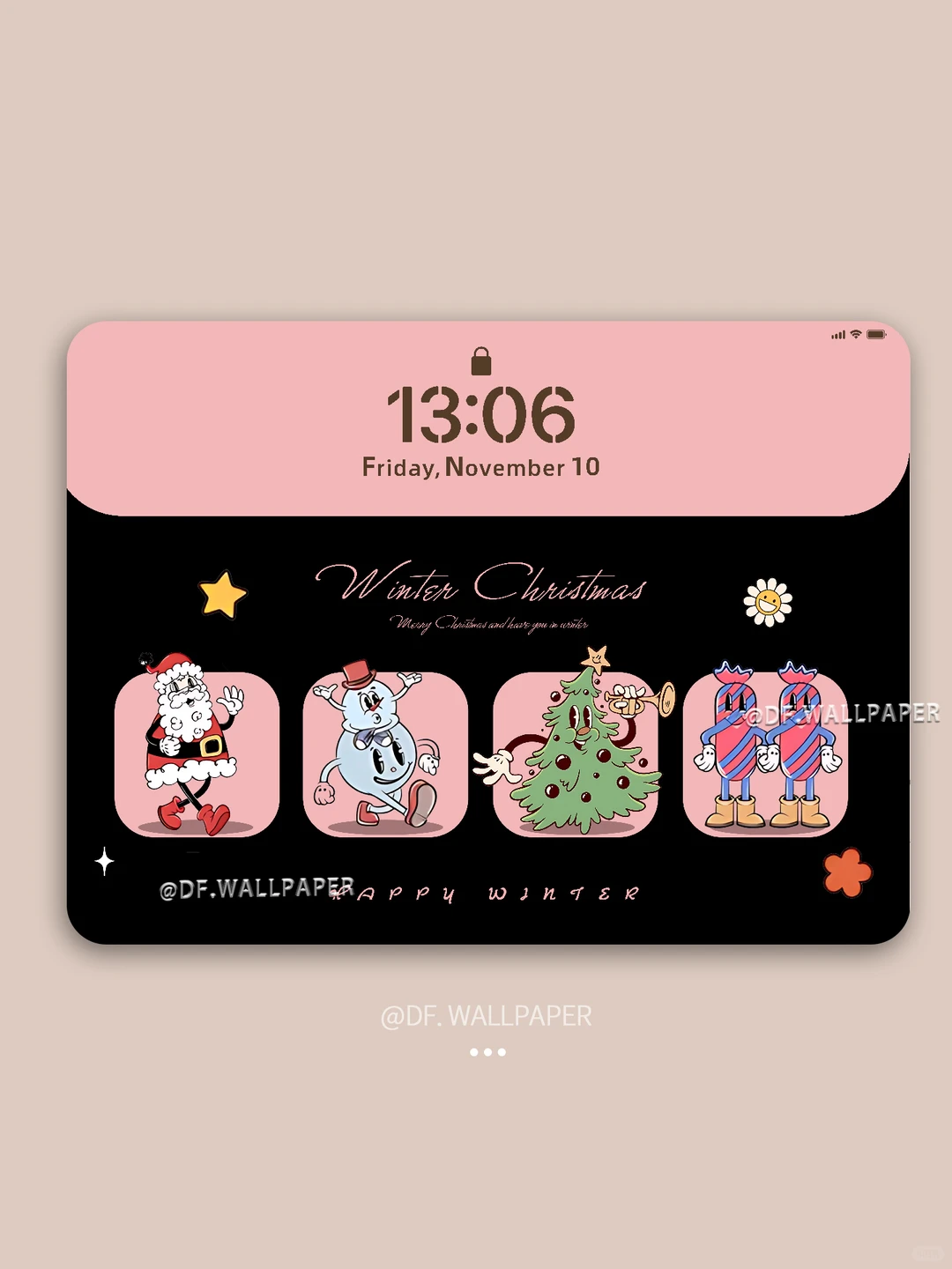 ipad壁纸｜复古冬日圣诞｜INS风卡通壁纸