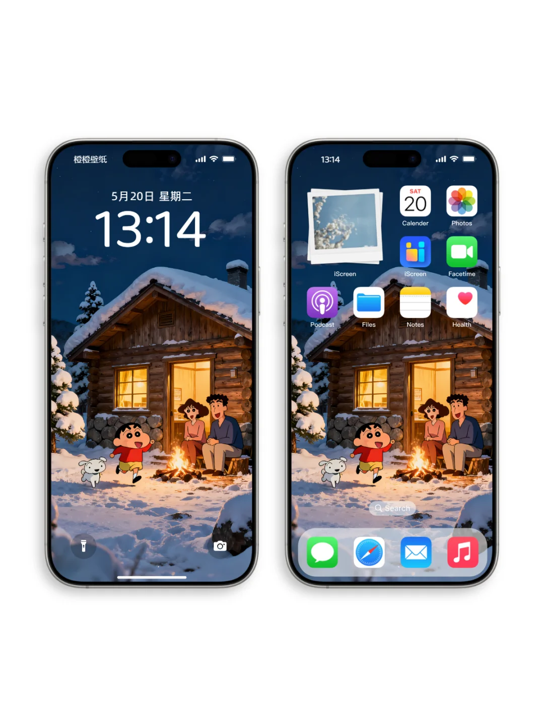 蜡笔小新一家的冬日木屋烟火气❄️