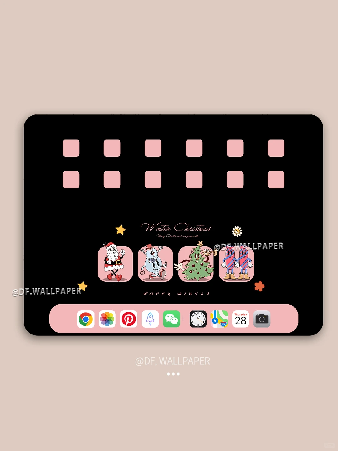 ipad壁纸｜复古冬日圣诞｜INS风卡通壁纸