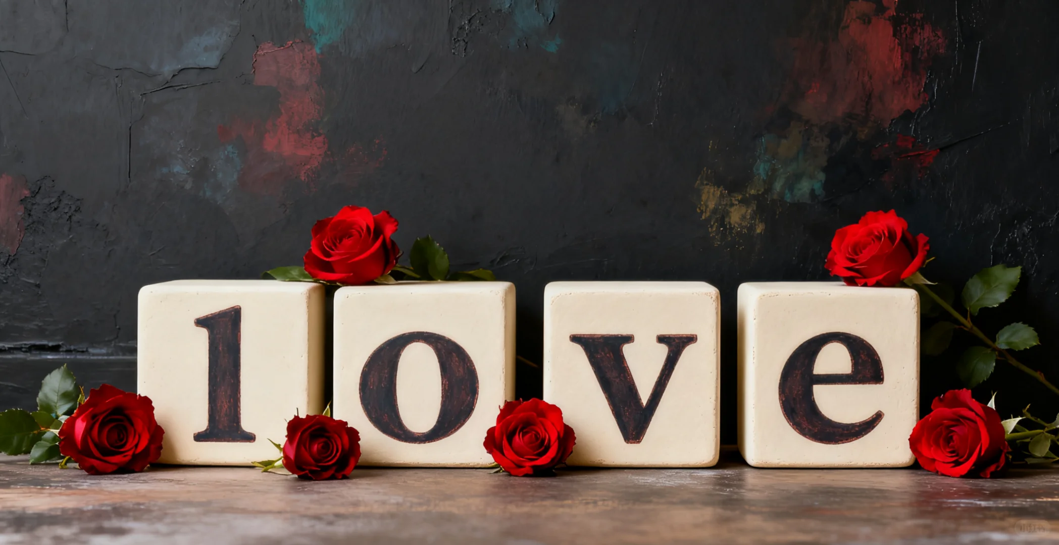 电脑壁纸：love深色背景