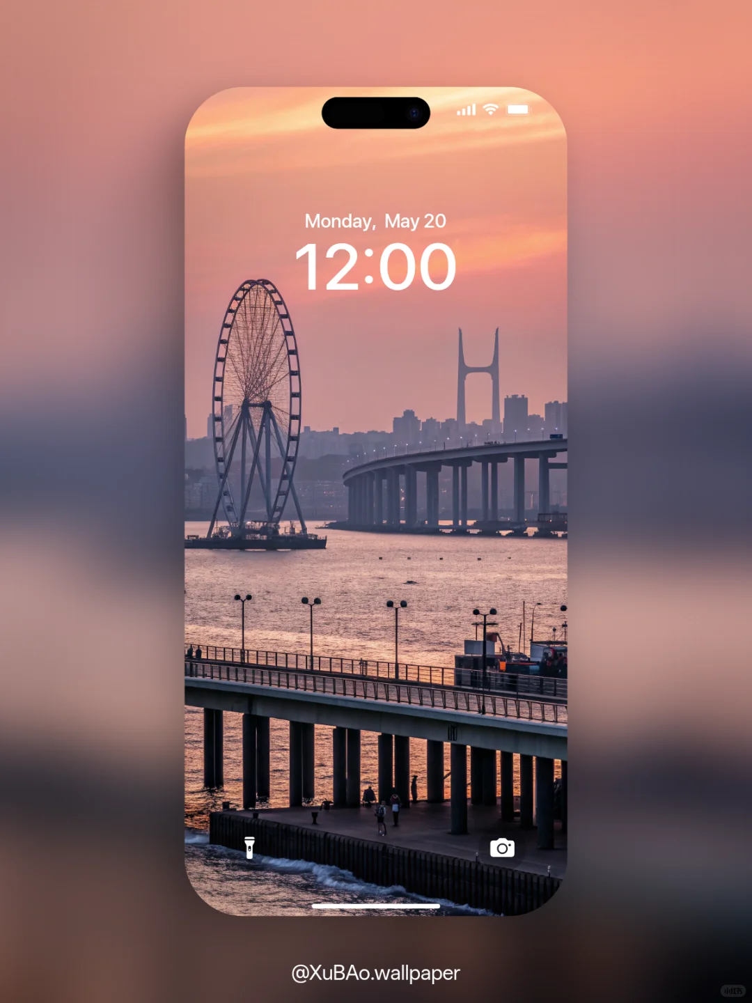 B2513 | 4k壁纸 | 海上黄昏摩天轮