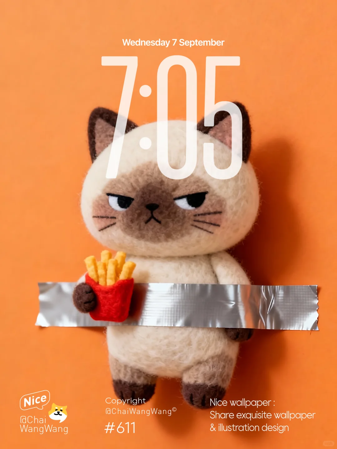 抓住一只偷吃薯条汉堡小馋猫丨手机壁纸#612