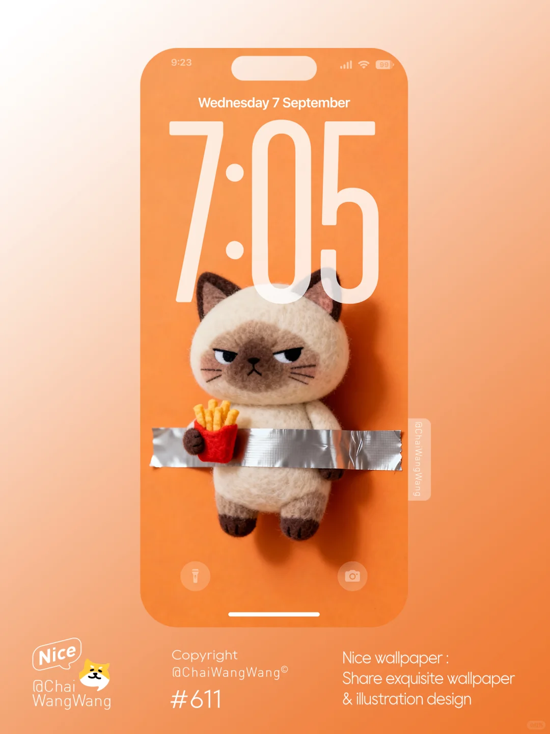 抓住一只偷吃薯条汉堡小馋猫丨手机壁纸#612