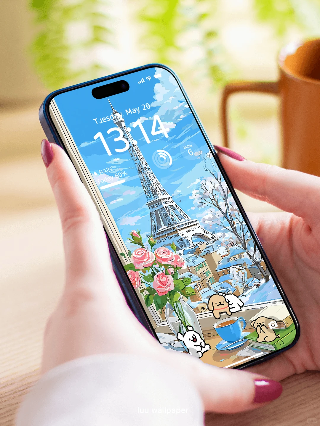 小狗 | 窗前赏雪，静待花开 | 手机壁纸