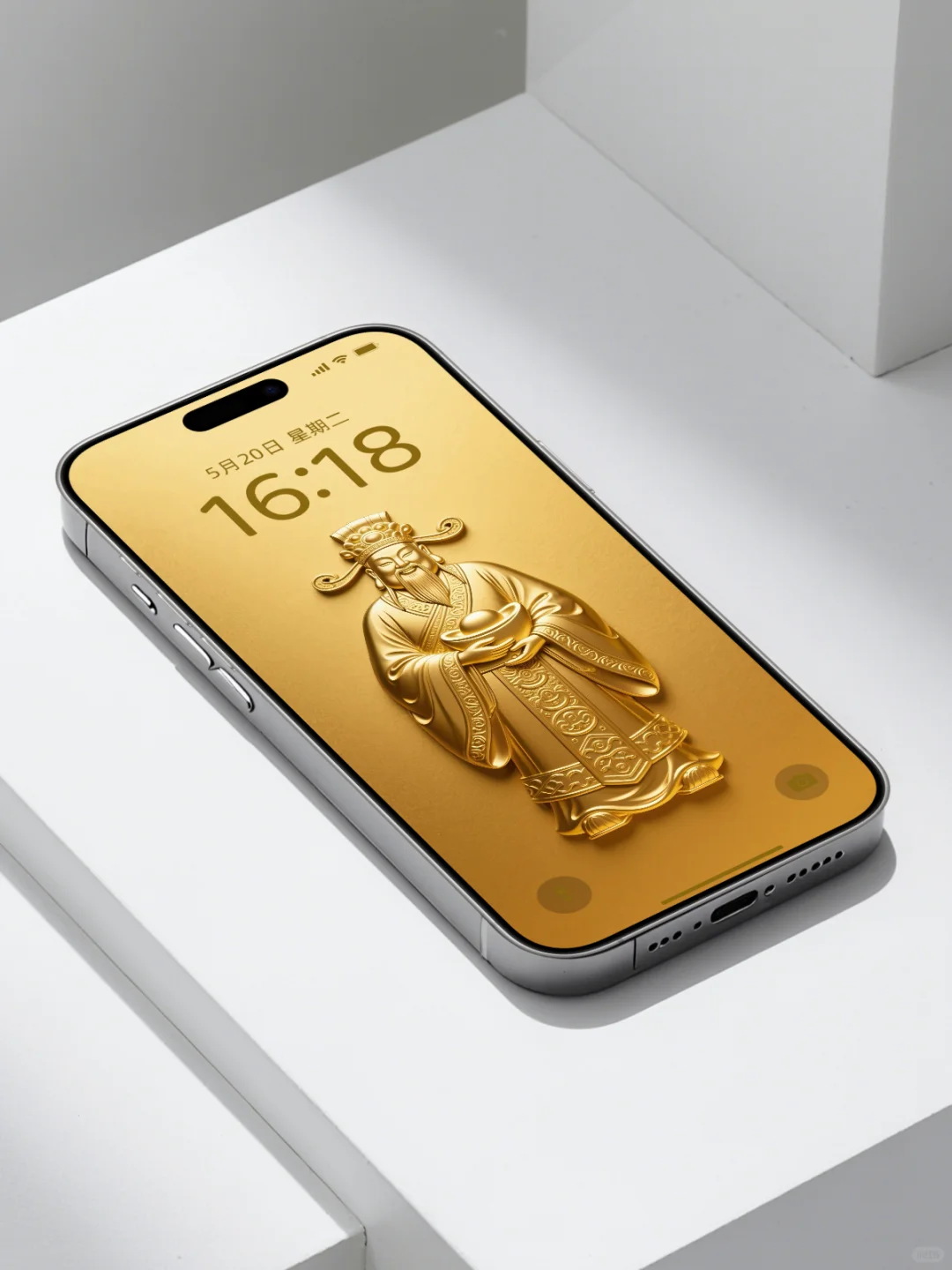 鎏金浮雕财神，财源滚滚，高清手机壁纸