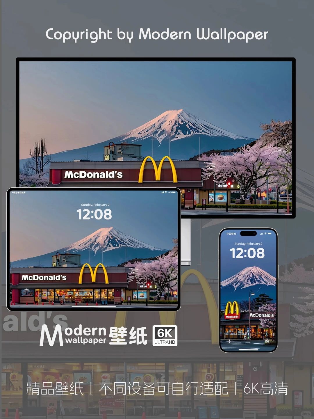 富士山4K壁纸iPhone苹果平板桌面风景