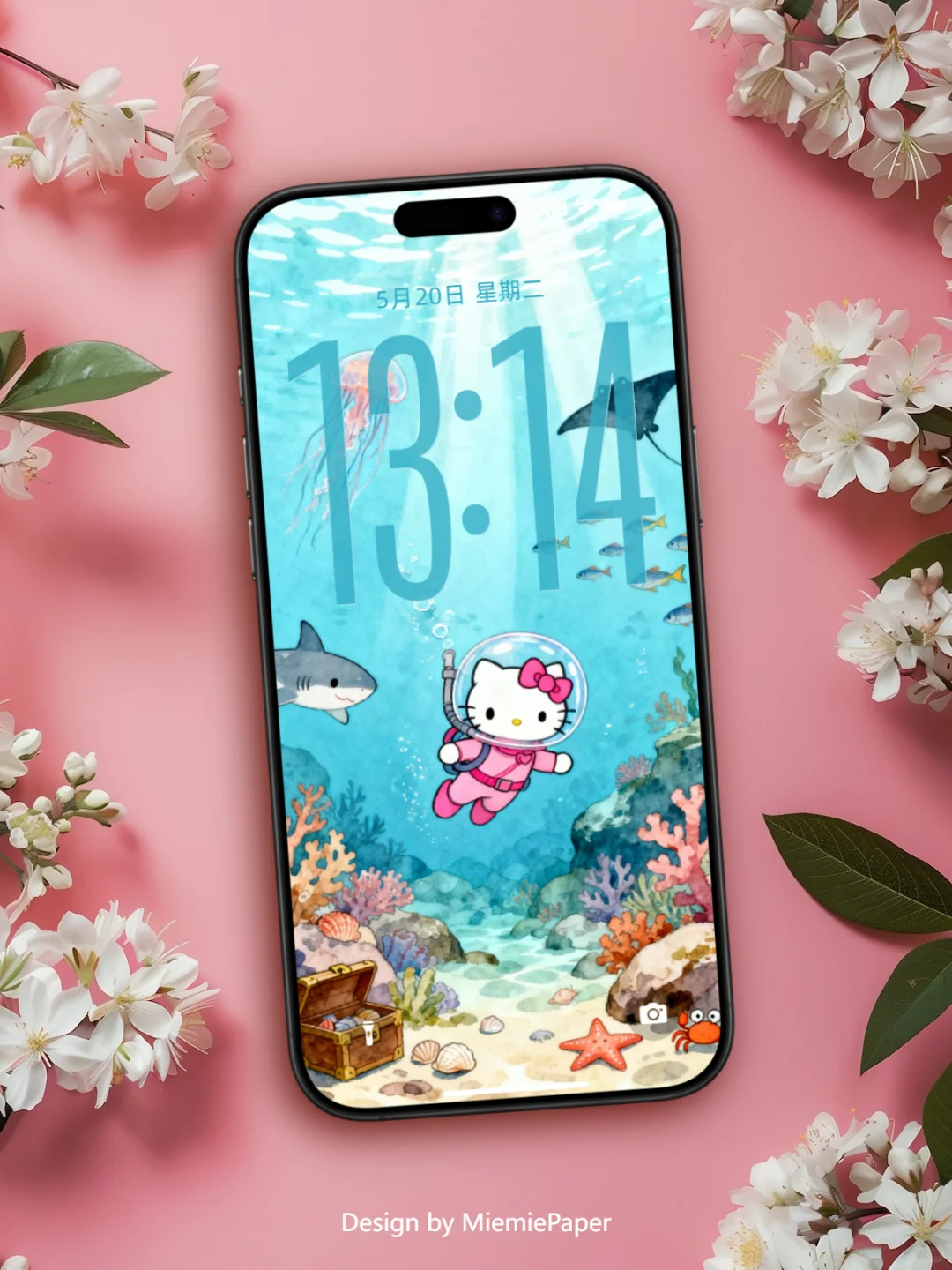 手机/平板壁纸丨HelloKitty海底世界丨007