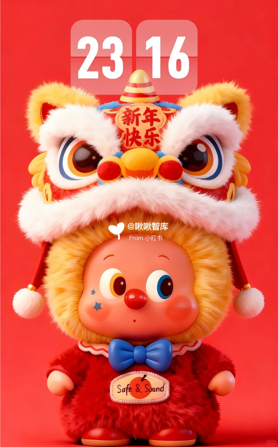 112|星星人创意壁纸-新年快乐