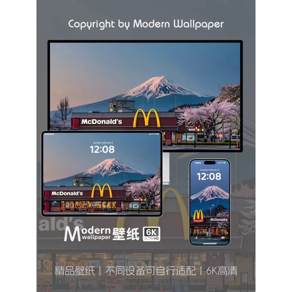 富士山4K壁纸iPhone苹果平板桌面风景