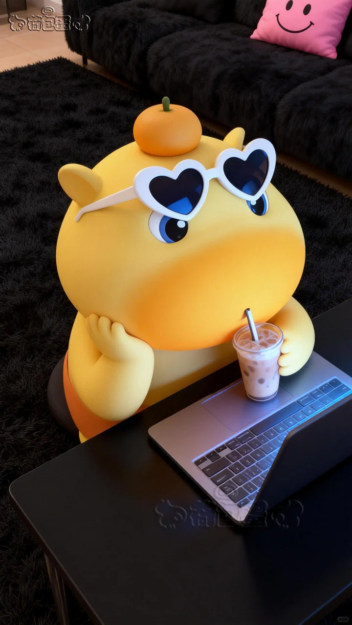 水豚噜噜壁纸丨工作系手机平板治愈背景壁纸