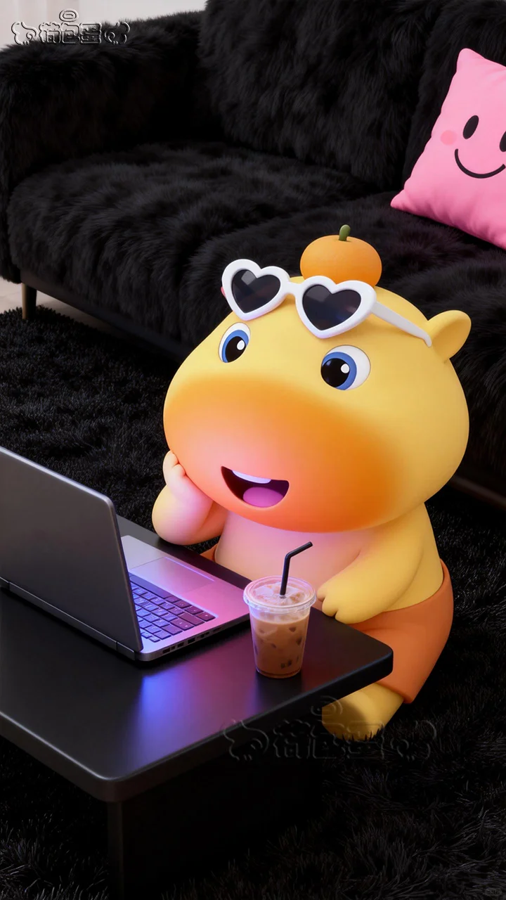 水豚噜噜壁纸丨工作系手机平板治愈背景壁纸