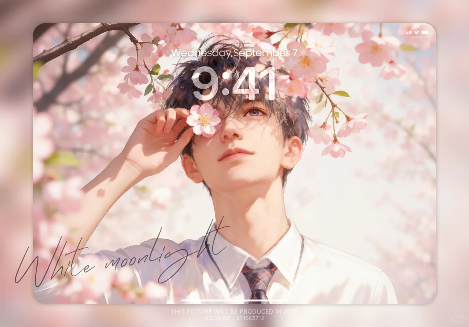 花掩眸时平板壁纸展示