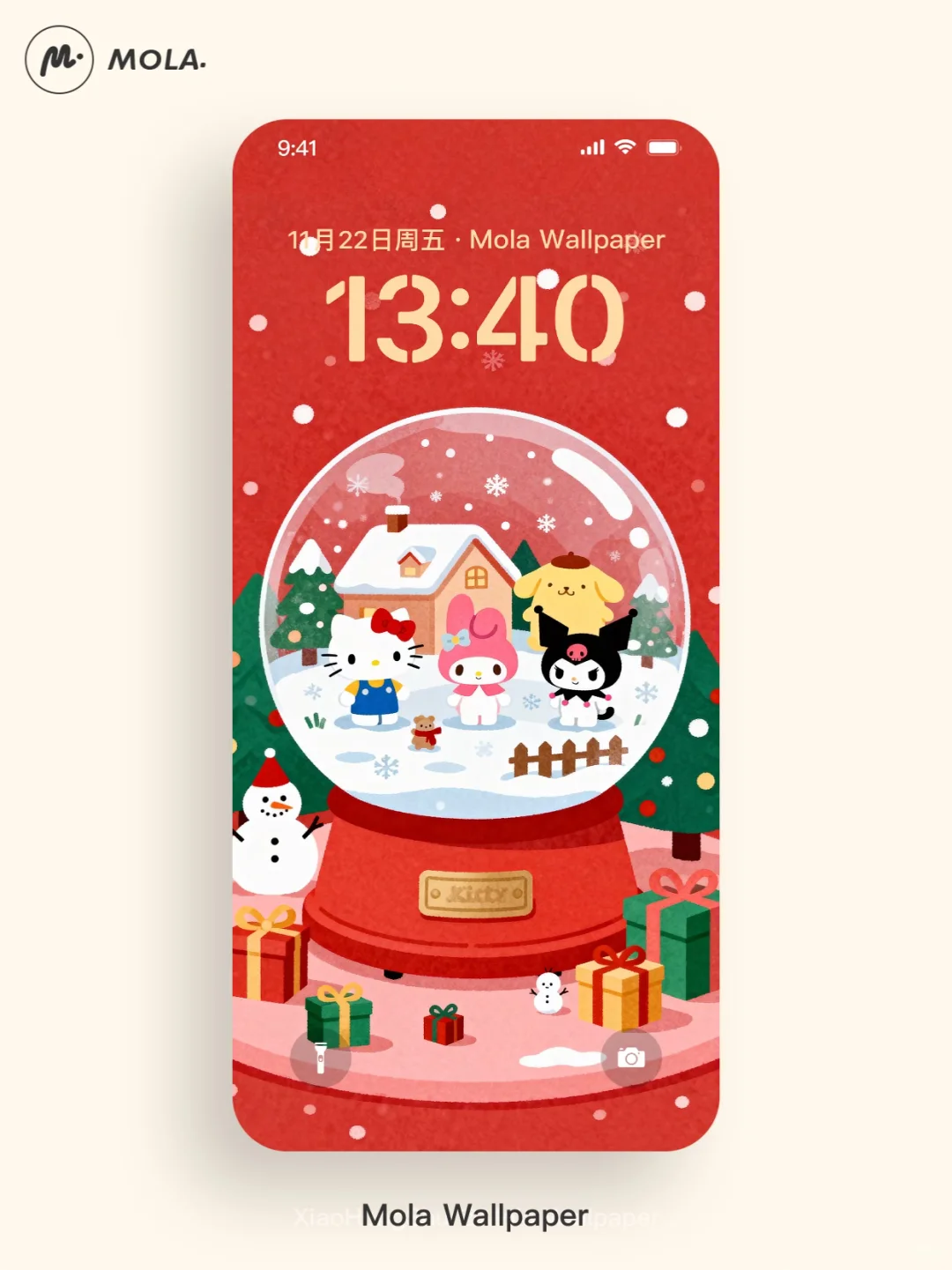 Hellokitty圣诞水晶球 | 手机壁纸 118