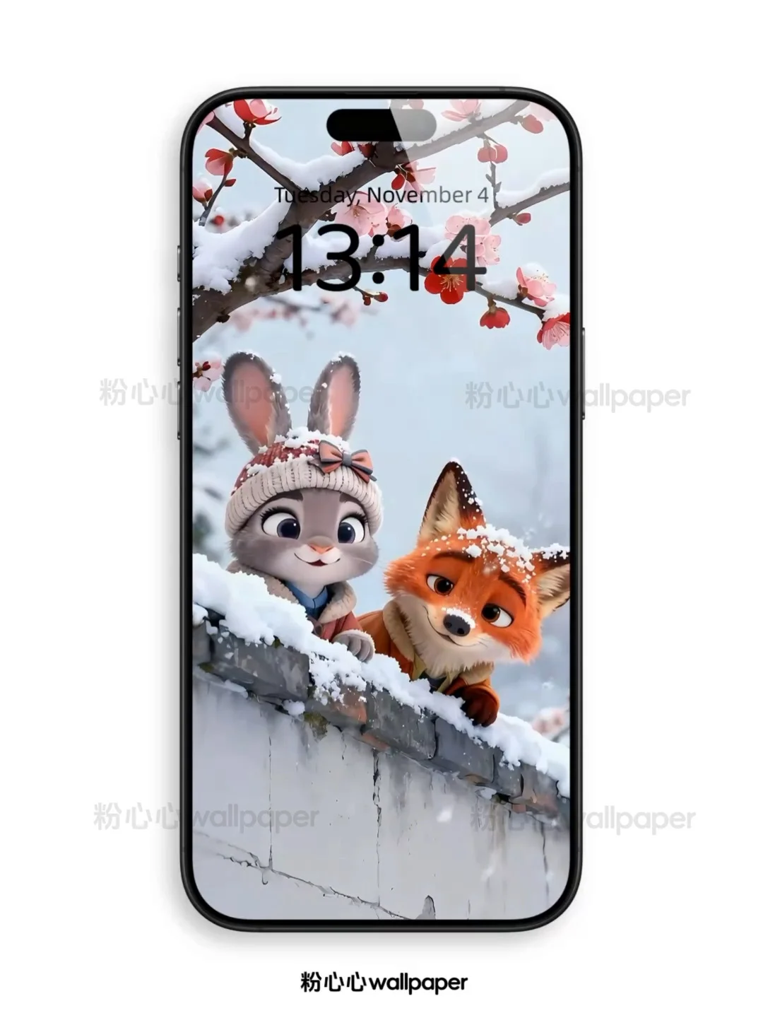 雪落梅开，墙头的朱迪与尼克｜动态壁纸｜106