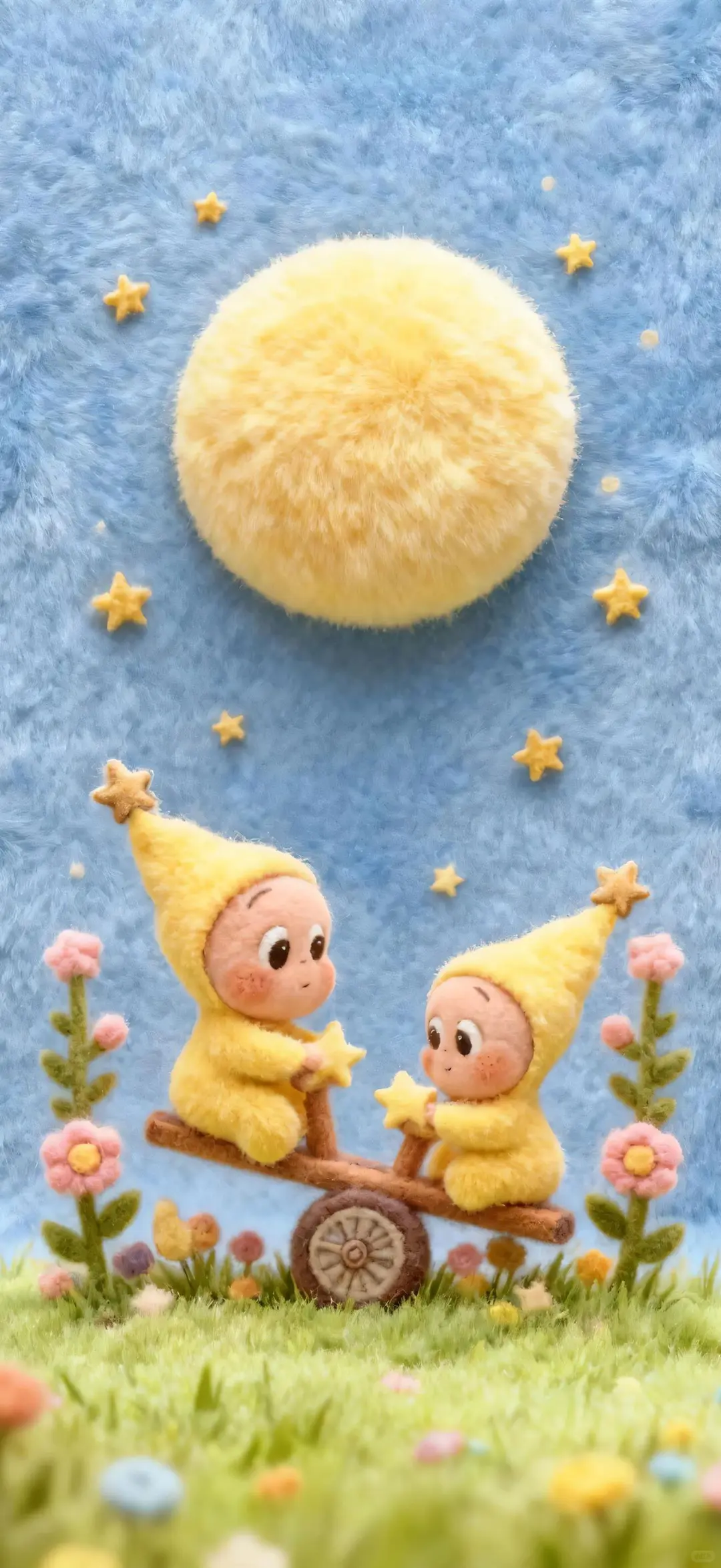 羊毛毡星星人壁纸.可爱卡通壁纸