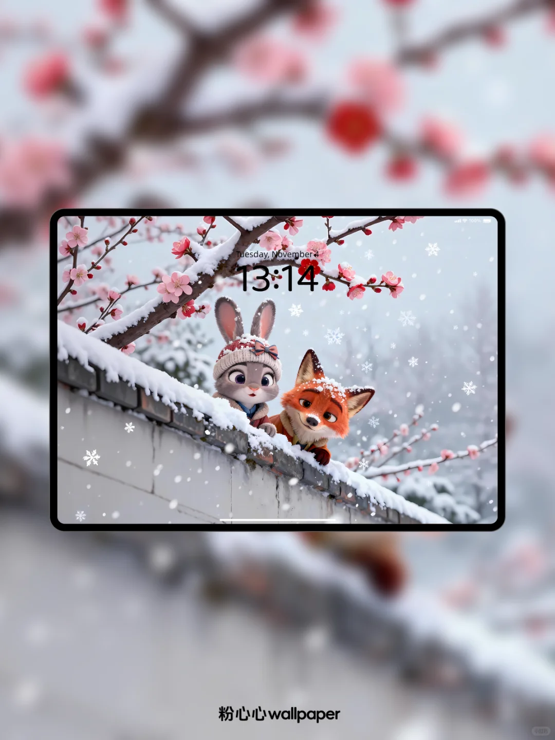 雪落梅开，墙头的朱迪与尼克｜动态壁纸｜106