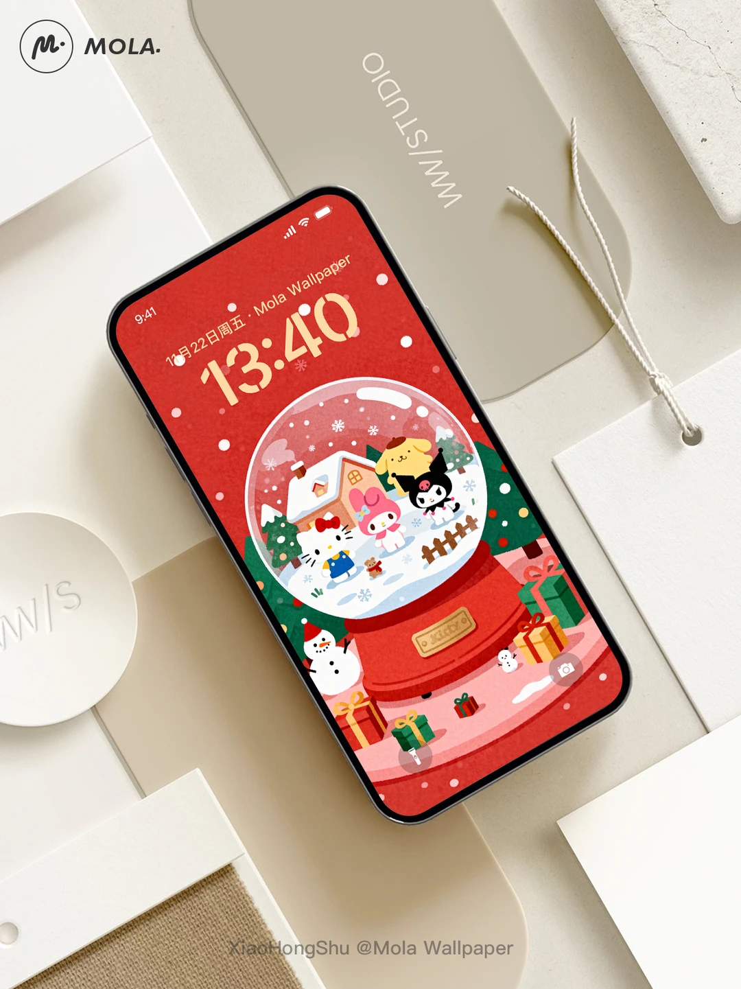 Hellokitty圣诞水晶球 | 手机壁纸 118