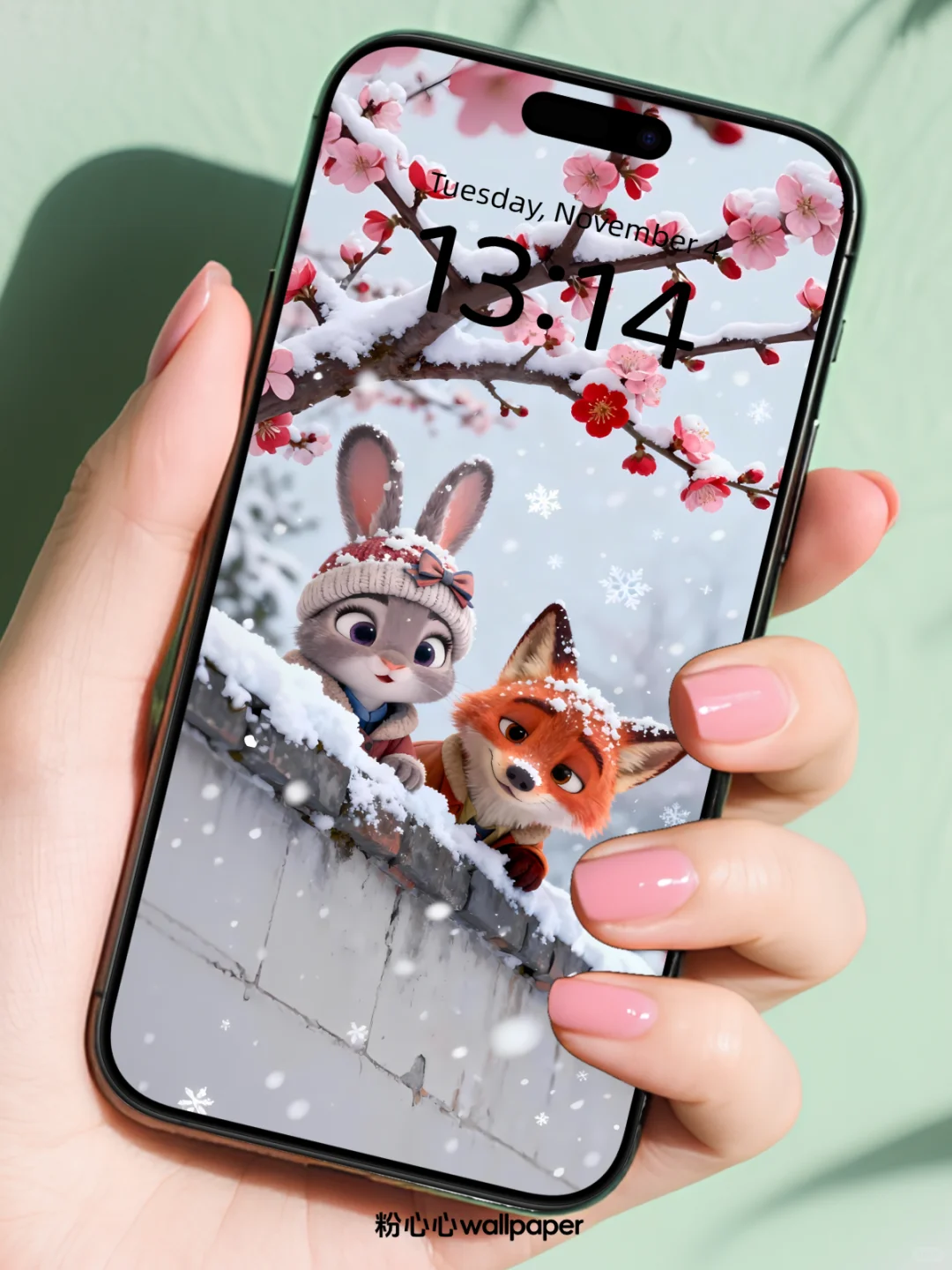 雪落梅开，墙头的朱迪与尼克｜动态壁纸｜106