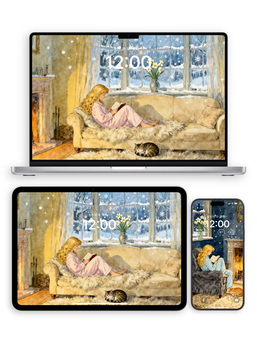 电脑|手机壁纸 A-09窗畔阅读