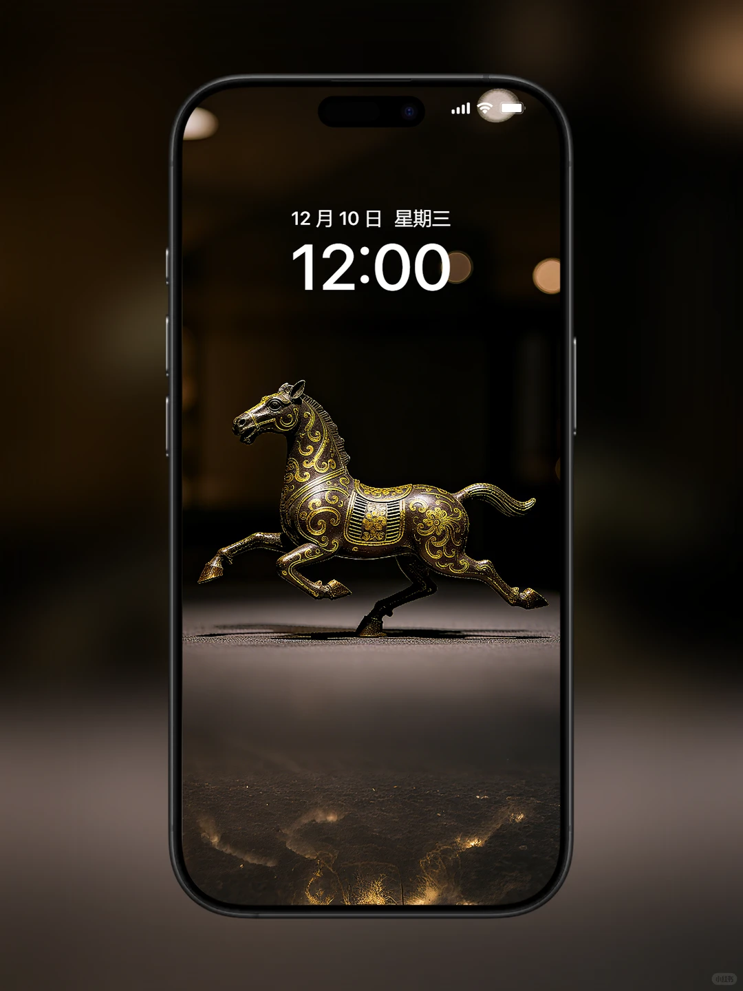 马年壁纸：金线描