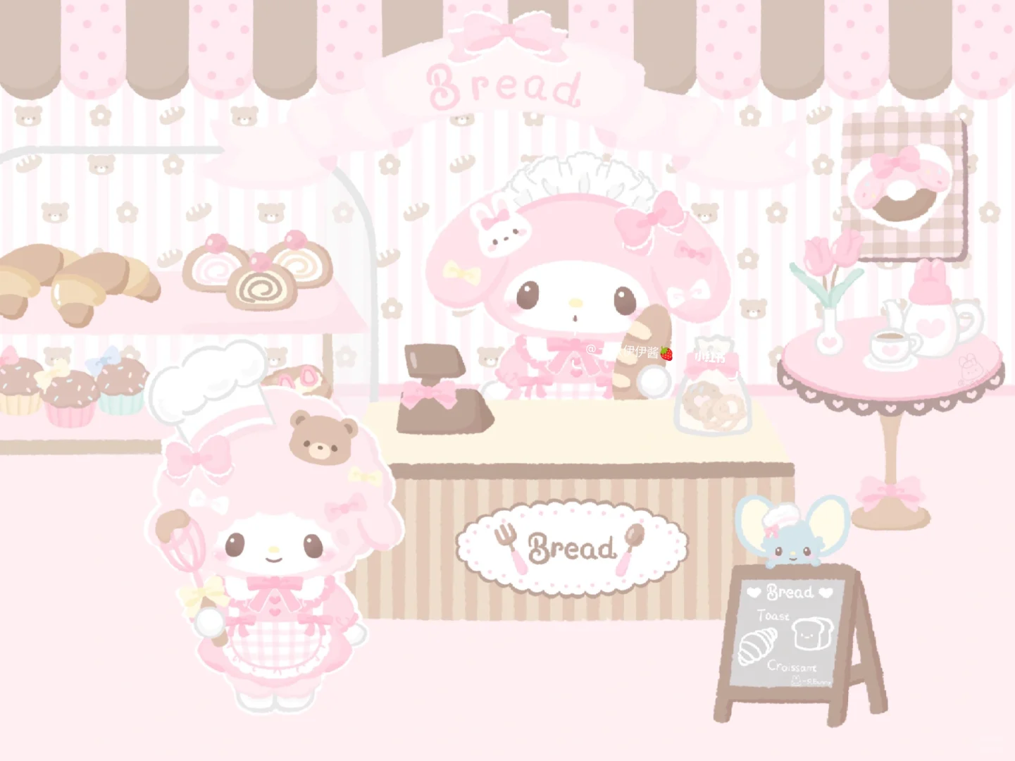 平板壁纸｜美乐蒂和小羊の甜点派对🍰