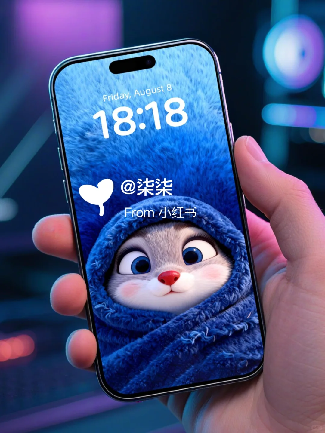 动态壁纸 | 裹着蓝色毛毯的小可爱