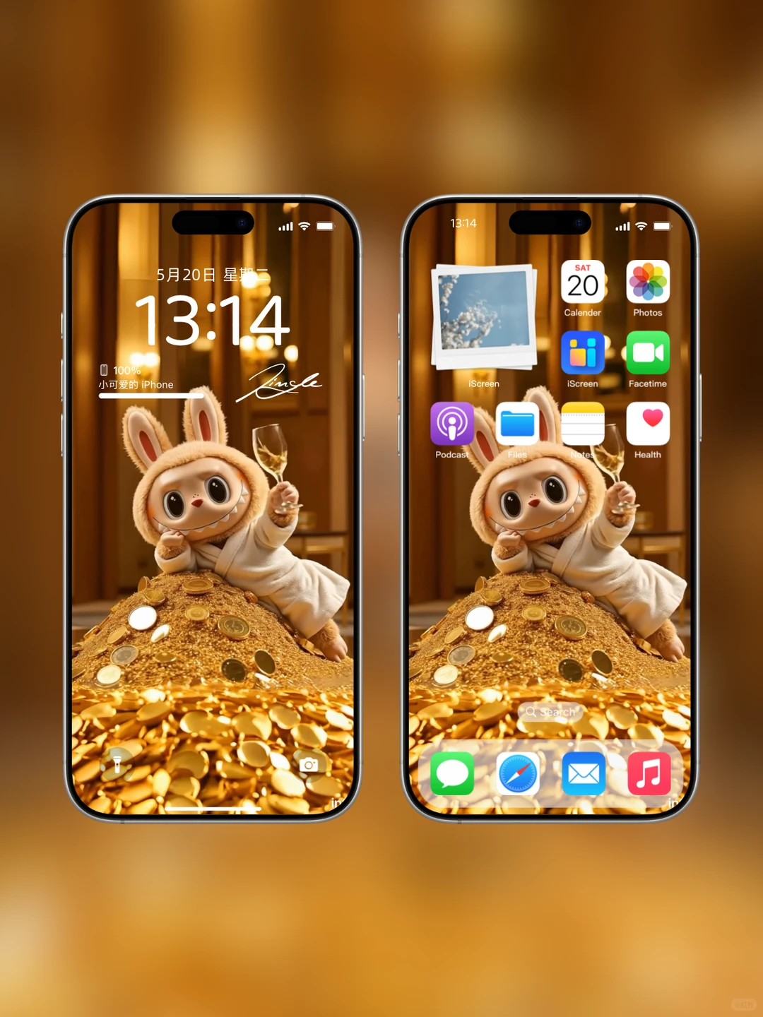 金币labubu壁纸 祝各位宝子们早日暴富