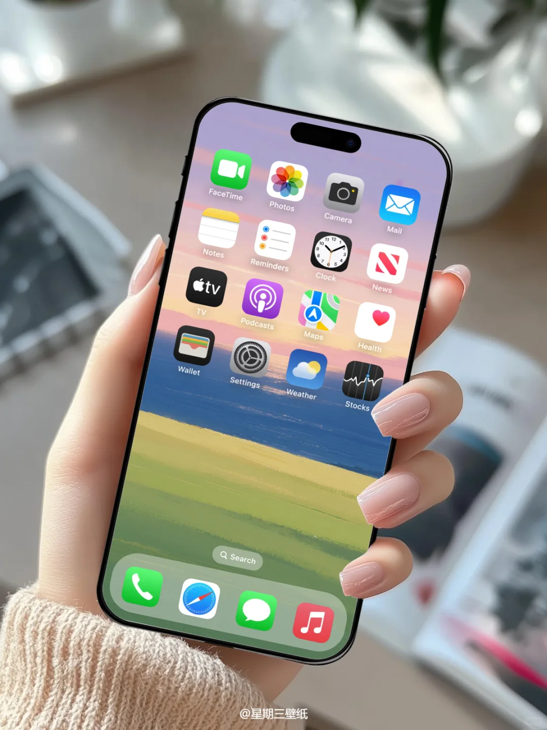 高级感流动海景壁纸✨黄金时刻温柔住了！