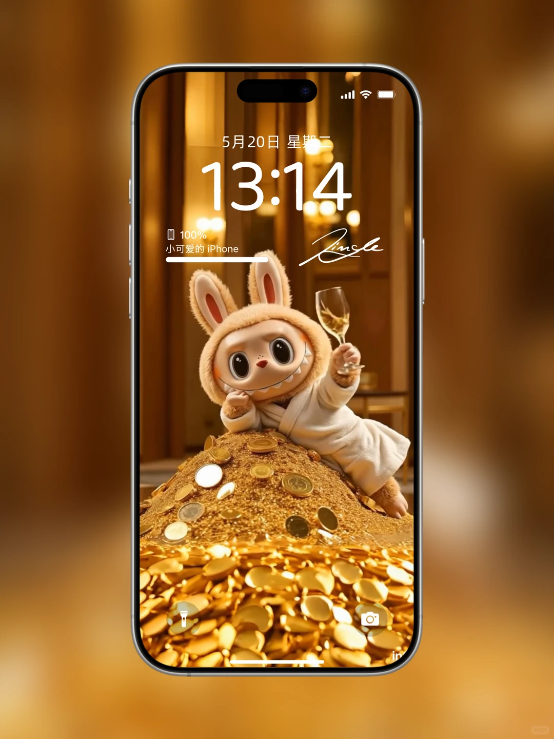 金币labubu壁纸 祝各位宝子们早日暴富