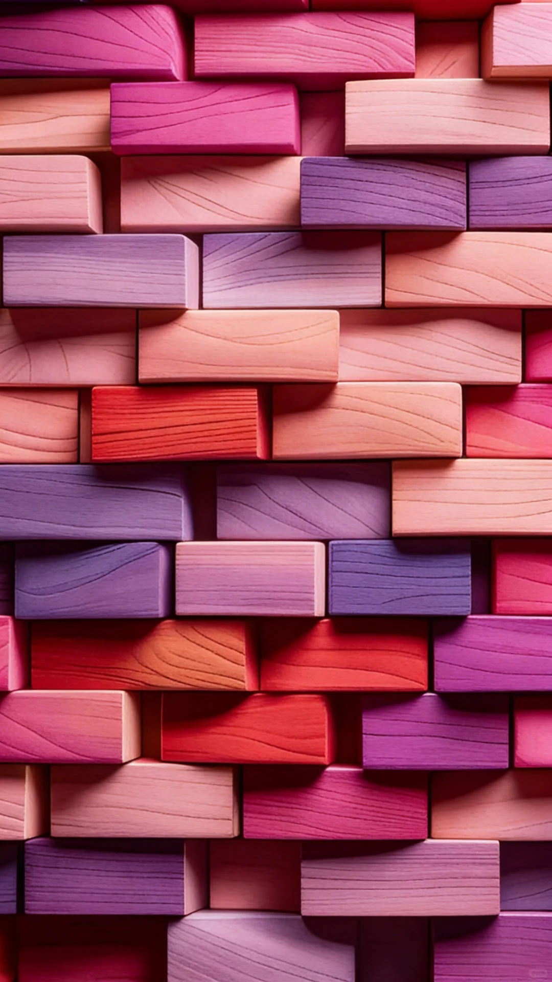 炫彩几何木纹拼贴高清手机壁纸