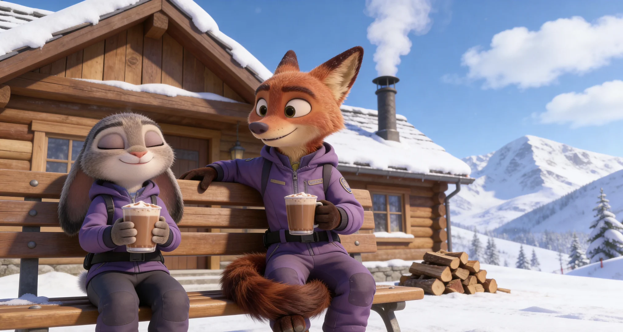 疯狂动物城朱迪尼克滑雪壁纸4K无水印免费领