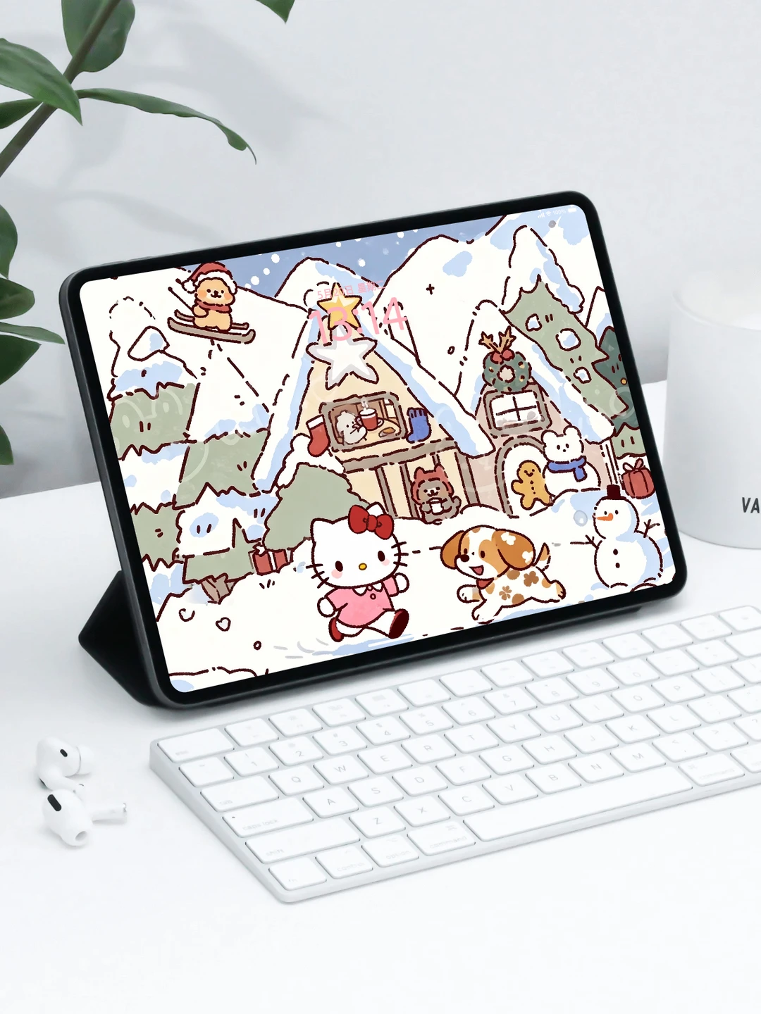 16- 平板壁纸 |下雪天| hellokitty冬日壁纸