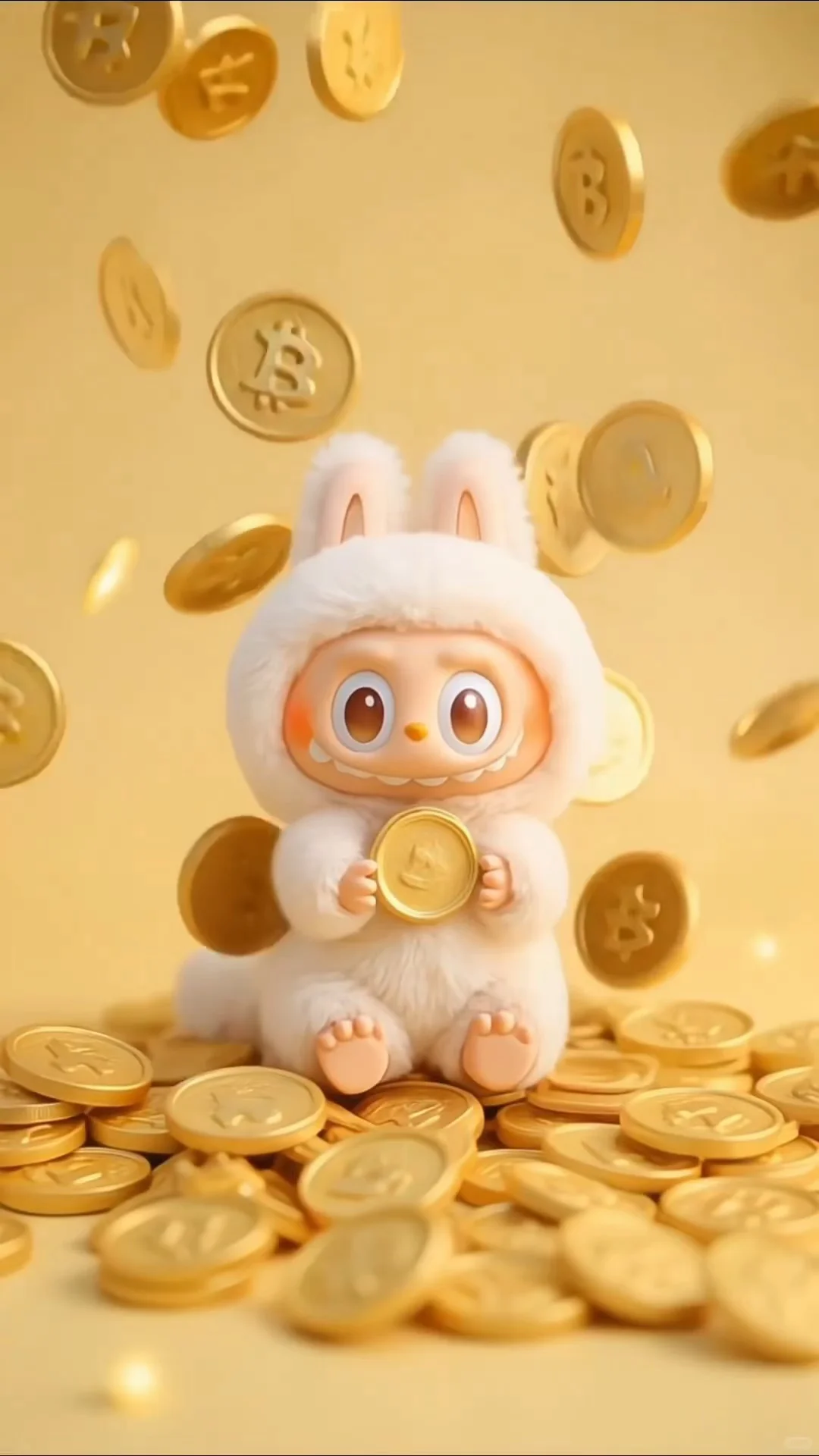 金币labubu壁纸 祝各位宝子们早日暴富
