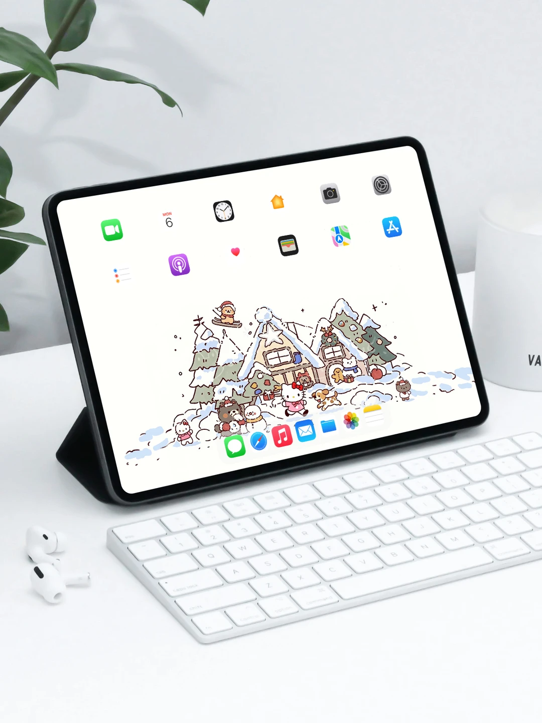 16- 平板壁纸 |下雪天| hellokitty冬日壁纸