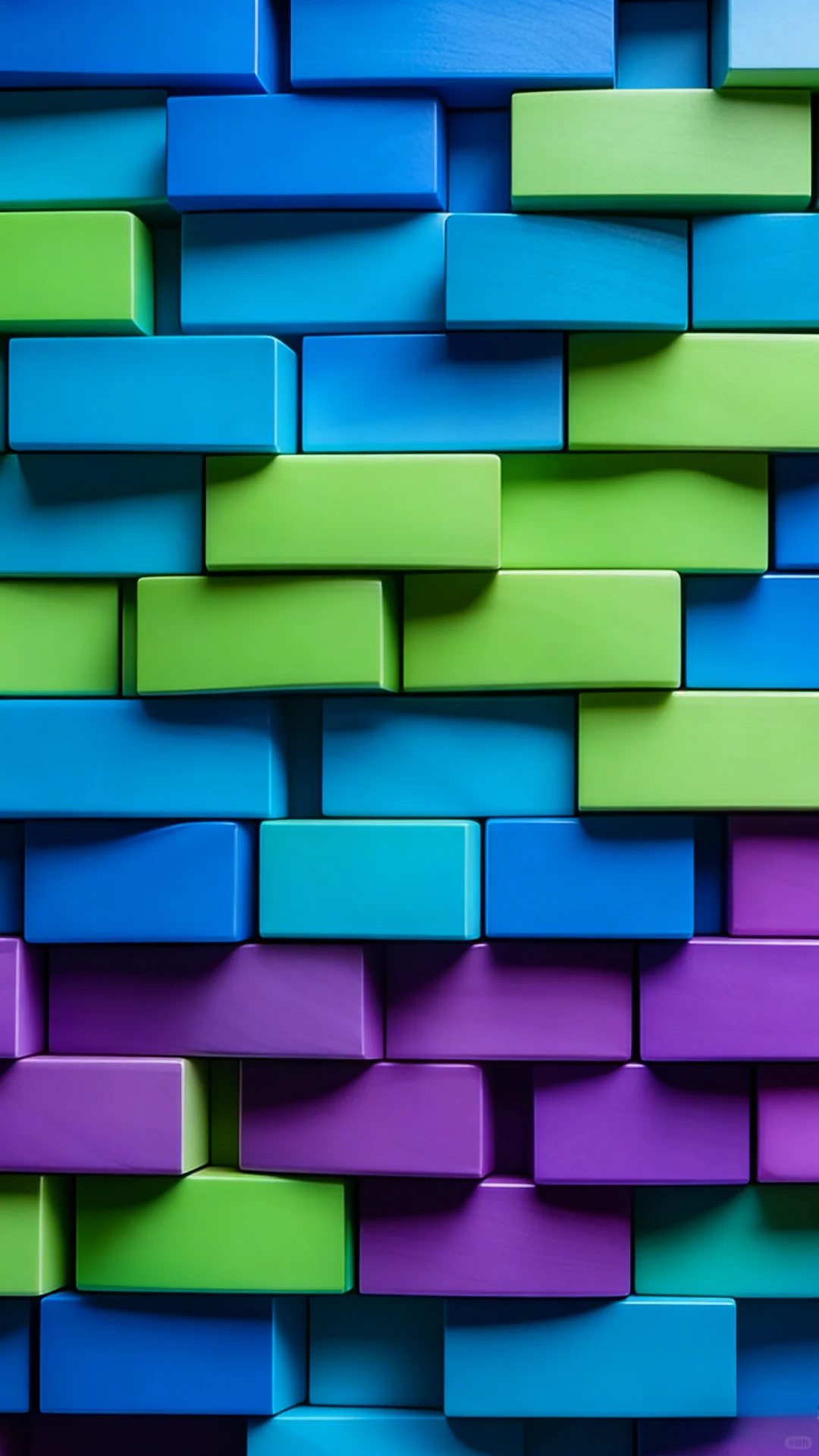 炫彩几何木纹拼贴高清手机壁纸