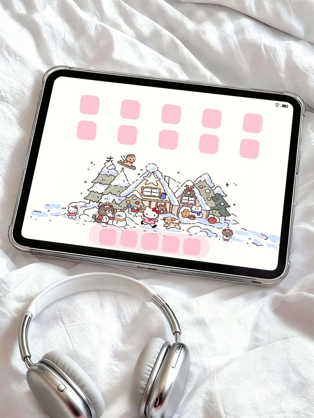 16- 平板壁纸 |下雪天| hellokitty冬日壁纸