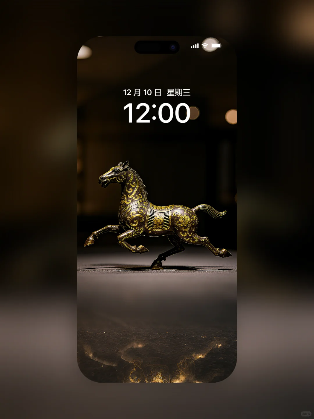 马年壁纸：金线描