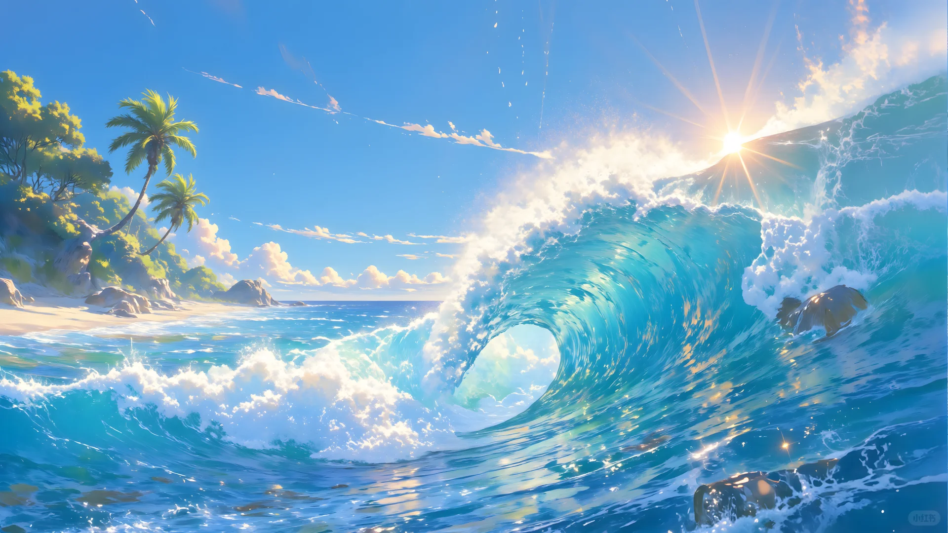 电脑壁纸 030-大海浪花