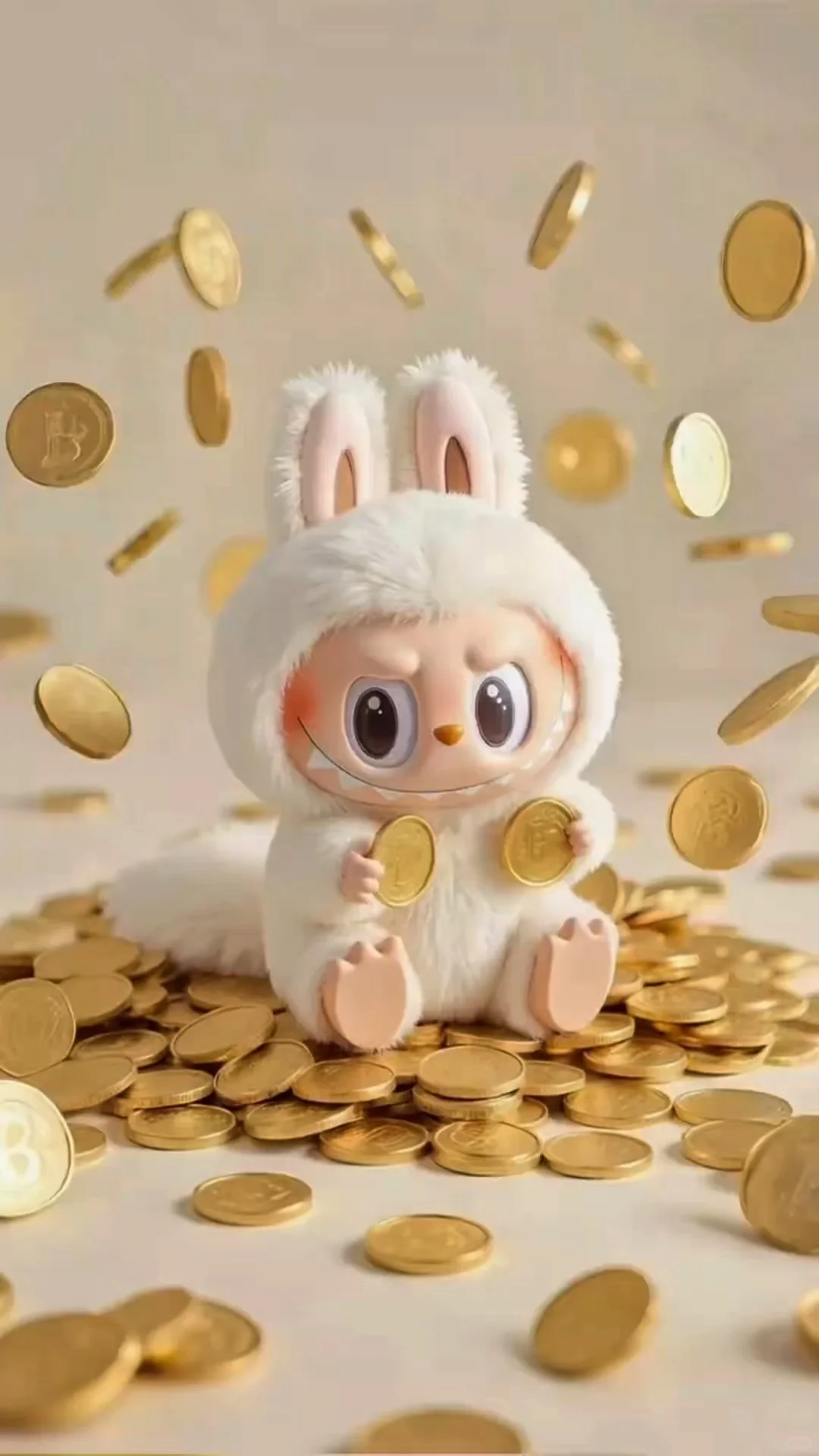 金币labubu壁纸 祝各位宝子们早日暴富