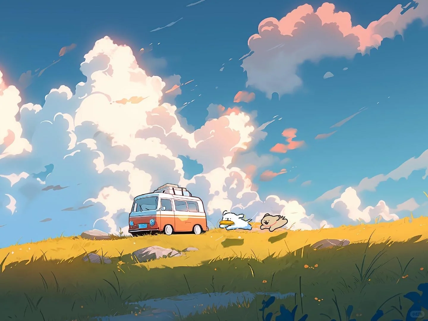 壁纸分享｜线条小狗电脑桌面