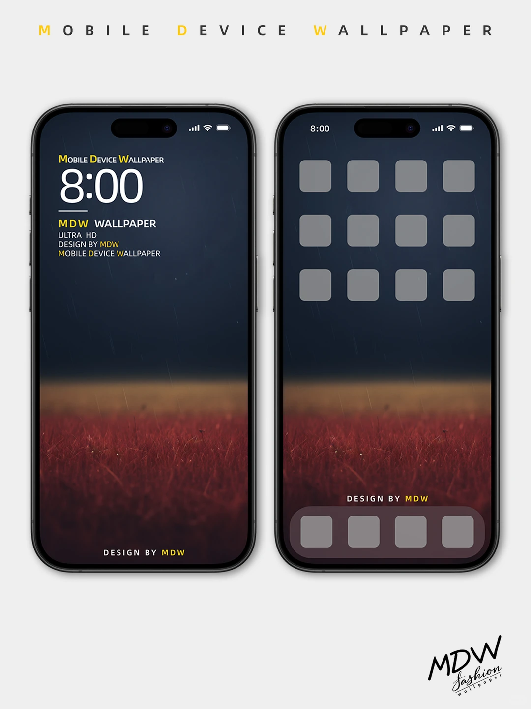 6K通用高清壁纸｜雨中的红色草坪｜492