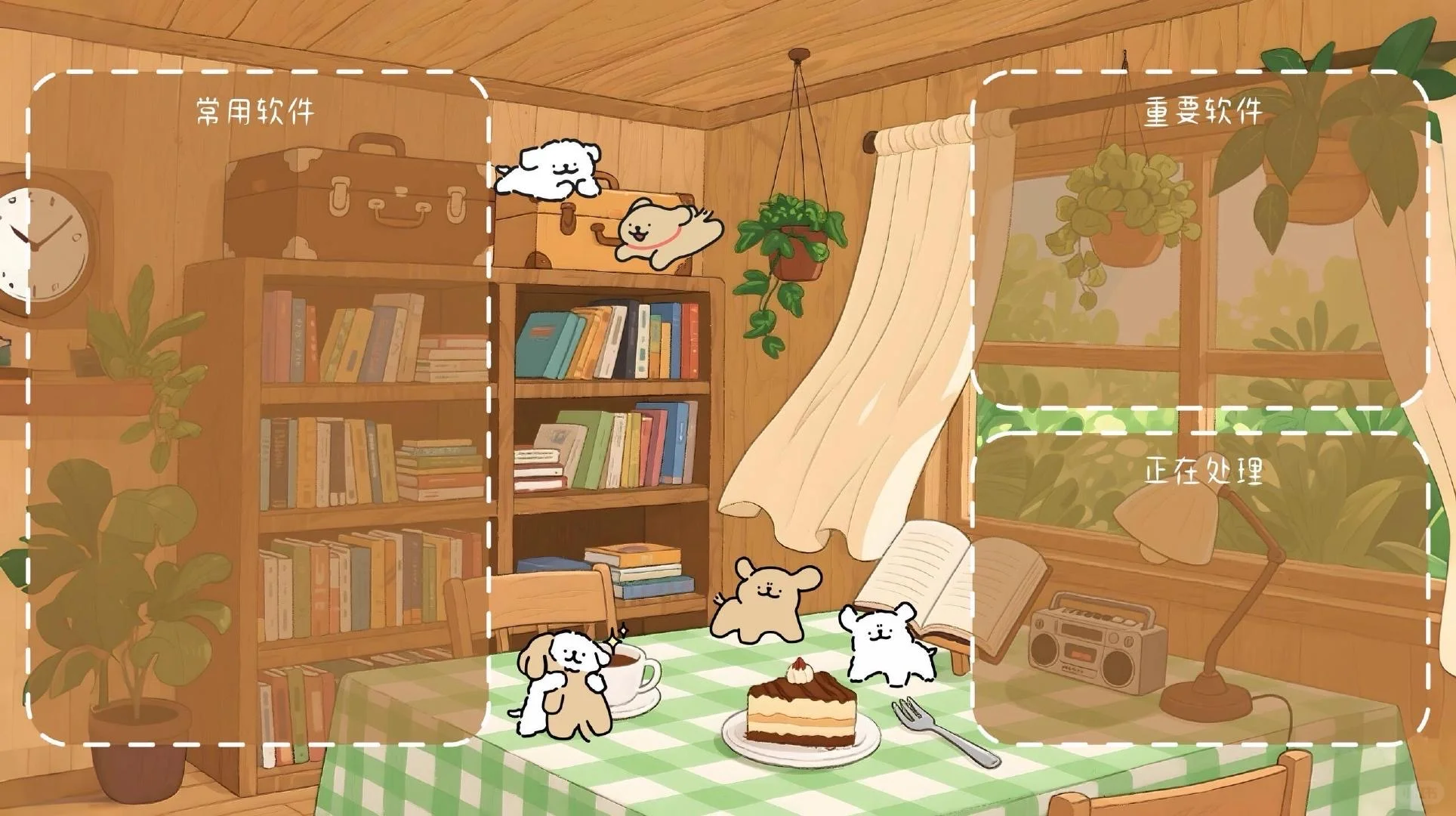 壁纸分享｜线条小狗电脑桌面