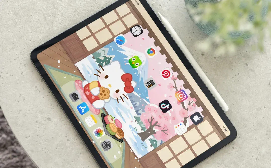 211·hellokitty🌸粉色富士山·平板壁纸